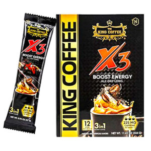 King Coffee - 3 in 1 Coffee Mix X3 Strength 24box/12pk/0.9oz